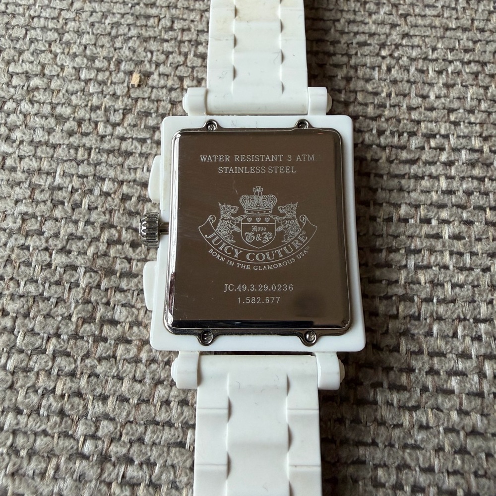 Juicy Couture White Crown Dial Heart Accent Square Watch - Picture 5 of 6